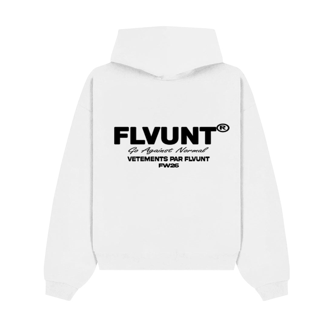 'FW25' Essential Hoodie - Colombian White - FLVUNT